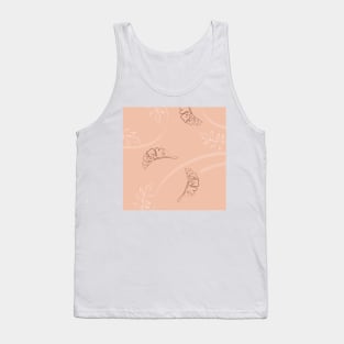 Minimal Abstract Leaf Pattern Tank Top